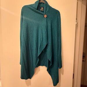 Bobeau Teal Buttoned Women's Poncho